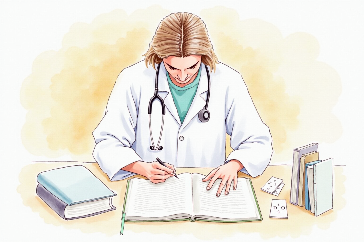 Medical student studying anatomy flashcards