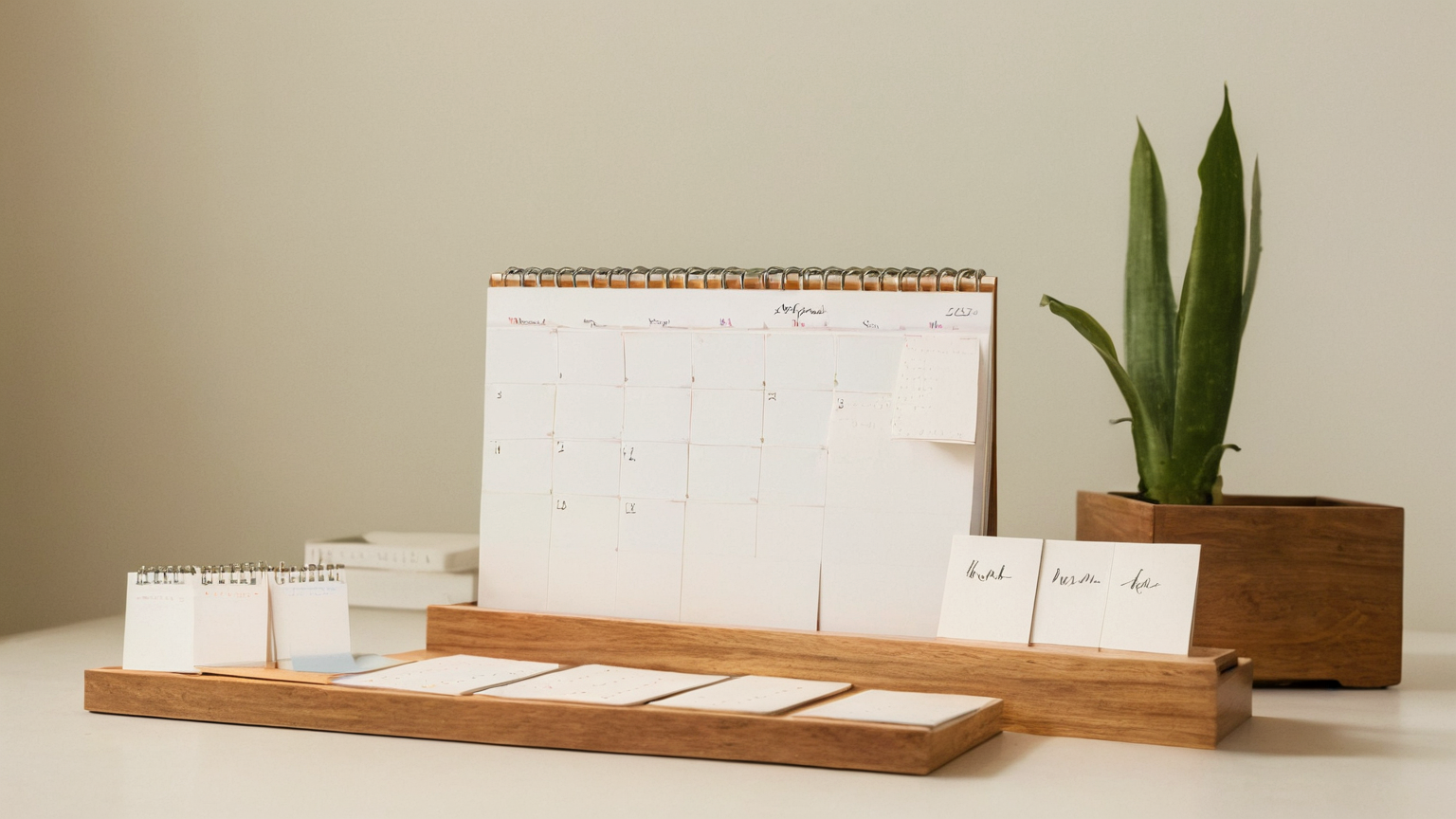 Internship desk with blank notebook