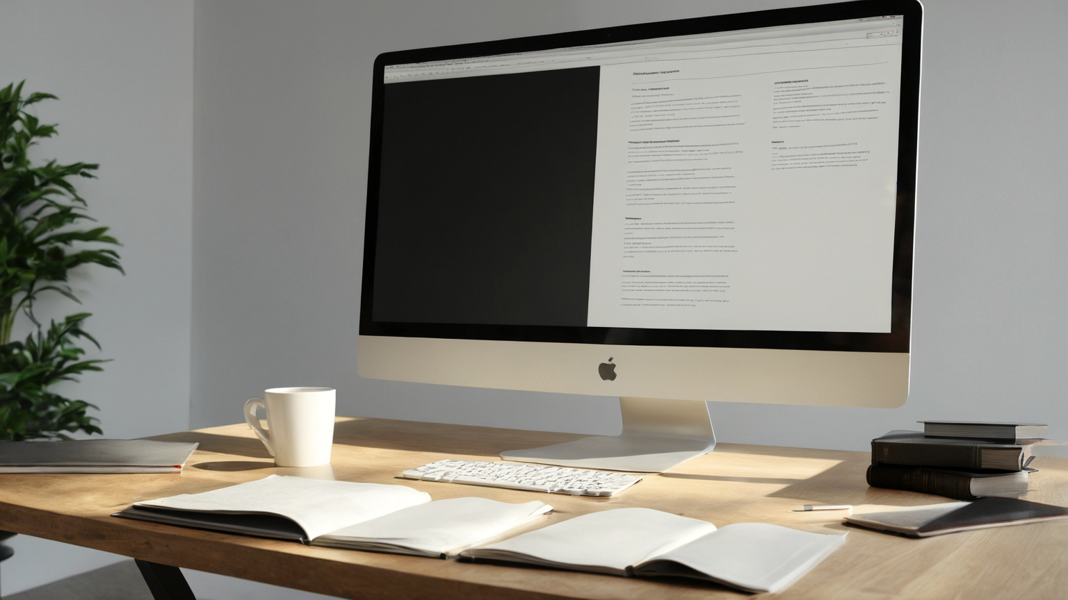 Portfolio review at blank laptop