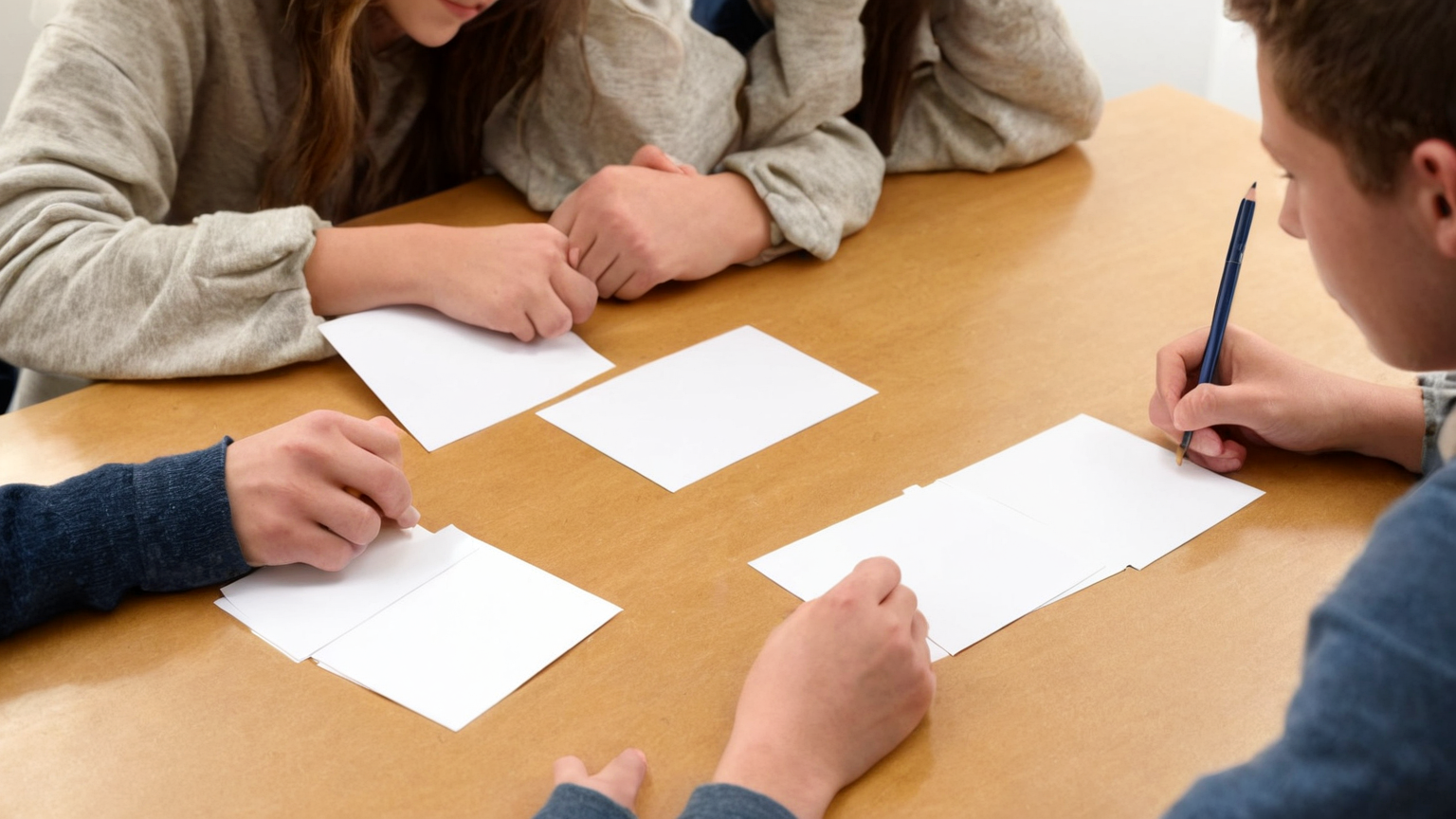 Blank agreement cards for group rules