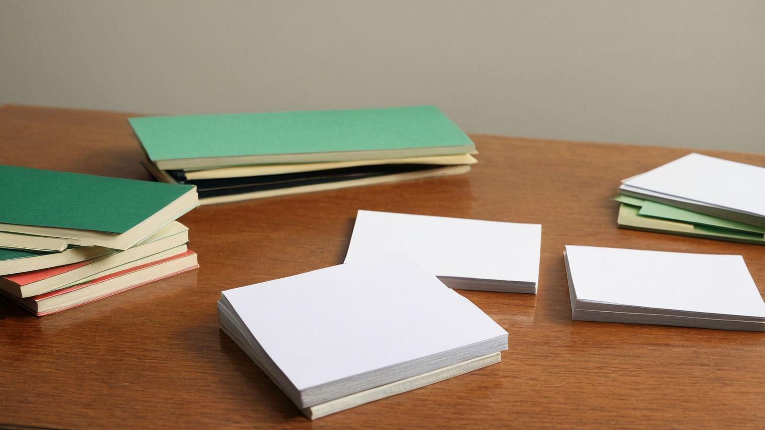 Weekly study blocks with blank cards