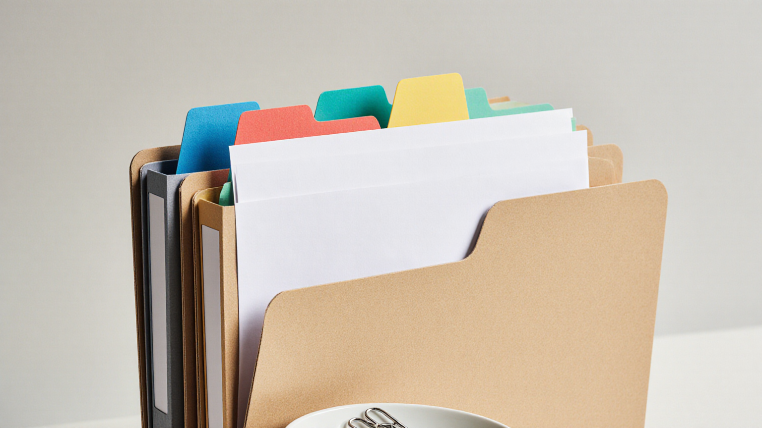 Blank folders organize a focused appeal packet