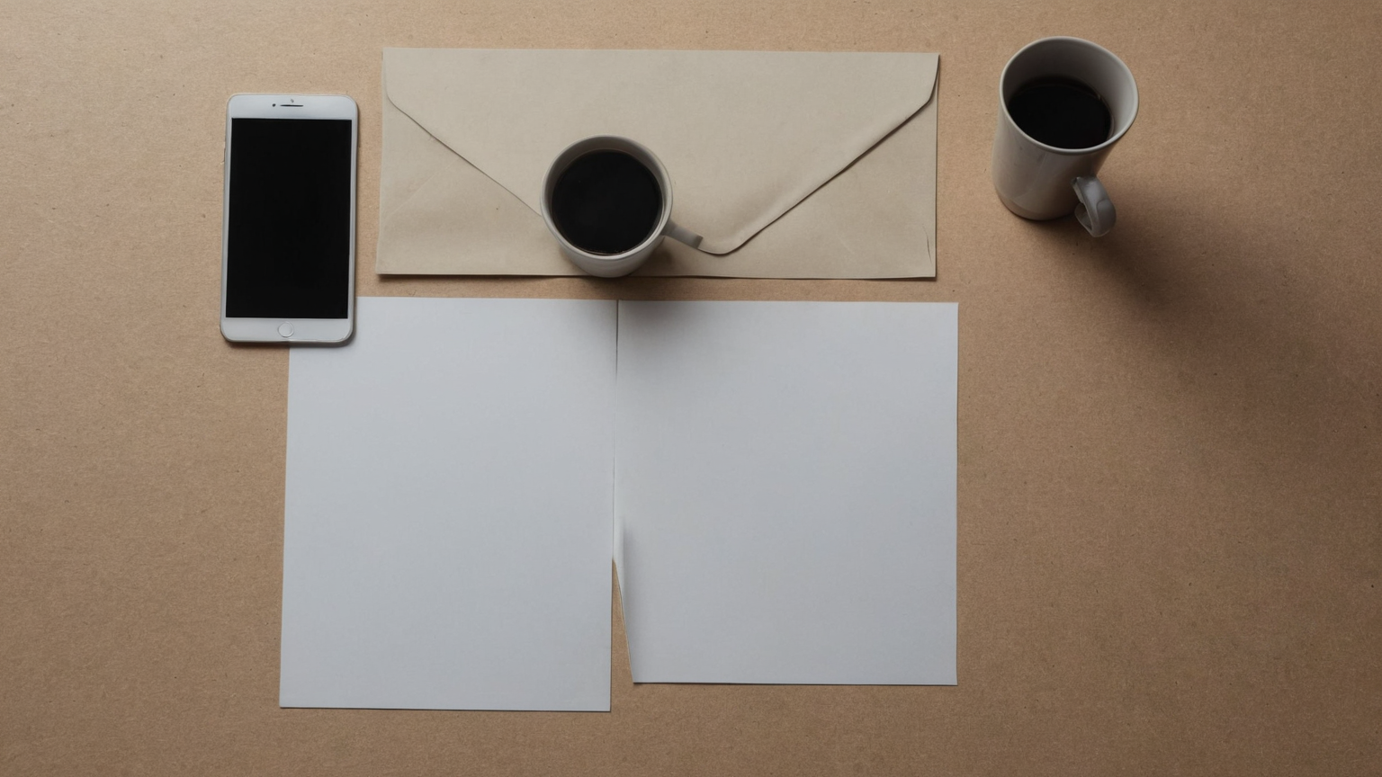 A blank envelope and face-down phone for official follow-up