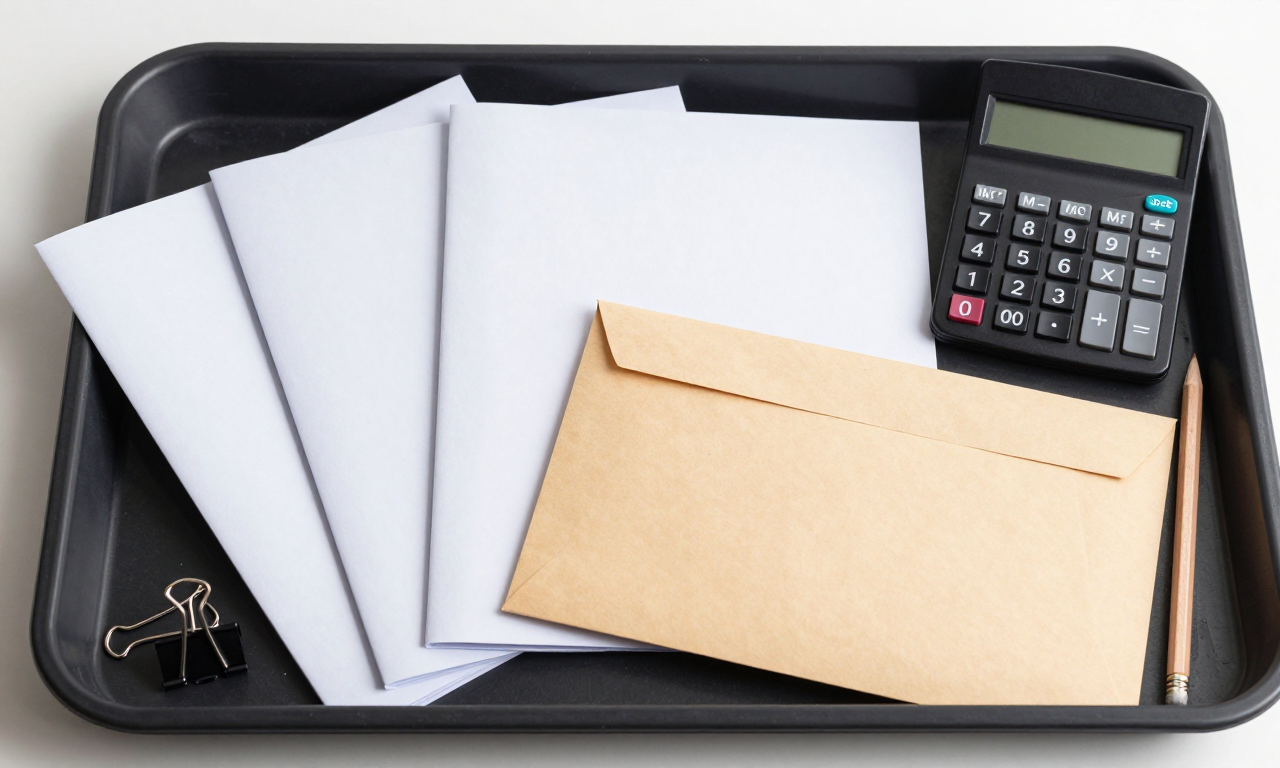 Organized folders and sealed envelopes for financial-aid verification